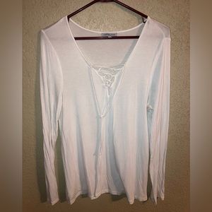 Long Sleeve Lace Up Top